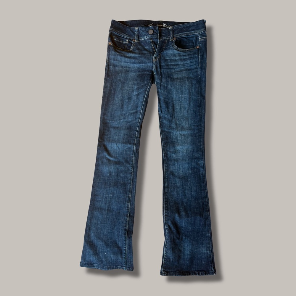 American Eagle Outfitters Women’s Stretch Dark Blue Original Boot Cut Jeans Long